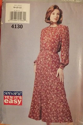 OOP BUTTERICK 4130 Misses Blouse & Flared Gored Skirt PATTERN 6-8-10/12-14-16 UC - Image 1 of 4