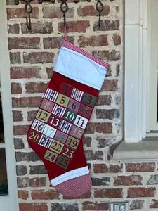 Jumbo size Classic Quilted Christmas Stocking Advent Calendar,25 Day Countdown - Picture 1 of 5