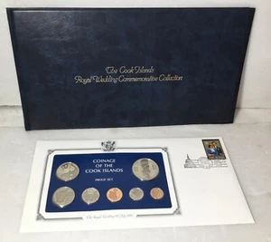 1981 COOK ISLANDS ROYAL WEDDING PRINCESS DIANA & CHARLES 7 COIN PROOF SET - Picture 1 of 8