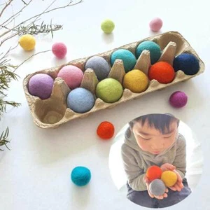 4cm Large Felt Balls Jumbo Montessori Sensory Play Counting Toy Wool Educational - Picture 1 of 7