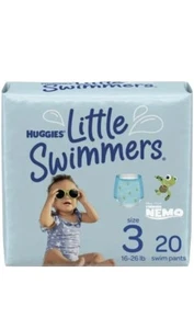 Huggies Little Swimmers 20 Count Pack Size 3 16-26 lb 7-12 kg Pool Diapers NEW - Picture 1 of 8
