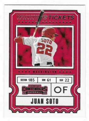 2020 Panini Contenders Winning Tickets Juan Soto Washington Nationals #WT-12 - Image 1 of 2