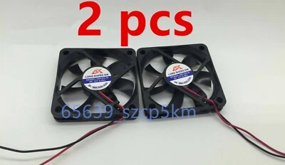 2-PCS DC12V Cooling Case Fan 6010 2-Pin Quiet PC Computer CPU Fan 6cm 60x60x10mm - Image 1 of 3