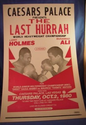PÓSTER DE BOXEO DE LAS VEGAS DE MUHAMMAD ALI LARRY HOLMES 1980 PALACIO DE CÉSARES AÑOS 80 NV.   Foto 1 de 2