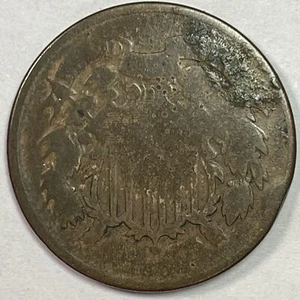 1866 Two Cent Piece Good G Coin, Details #18218 - Picture 1 of 2