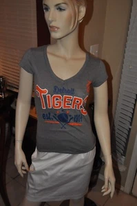 New Detroit Tigers Womens Size Xs- Small Authentic MLB White V Neck T Shirt  - Picture 1 of 4