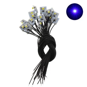 20pcs Pre Wired SMD 3528 LEDs Blue Lamp Light Set 12V 20cm Wire DD00B - Picture 1 of 7