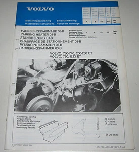 Einbauanleitung Volvo 760 740 Einbau Standheizung 200 - 230 ET B23 ET B 23 ET - Imagen 1 de 1