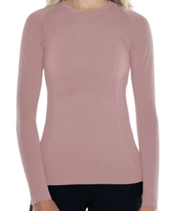 Anique Women's Signature Long Sleeve Crew Riding Equestrian Spiced Chai M Shirt - Picture 1 of 13