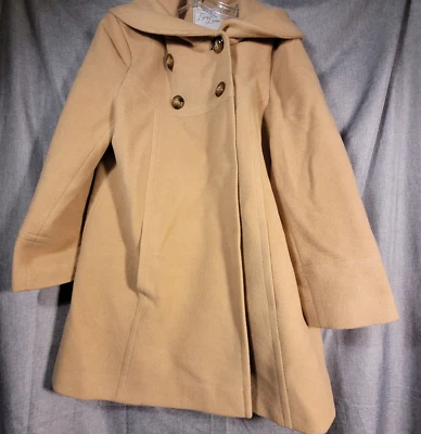 Larry Levine Wool Pea Coat Jacket Womens SZ PM Camel - Image 1 of 4