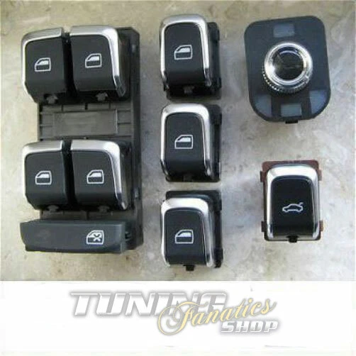 Interruttore Pulsante Audi A4 S4 B8 8K/Q5 8R Originale Cromo Alu Alzacristalli - Immagine 1 di 1