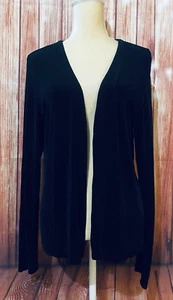 Cardigan donna medio Chico’s 2 nero aperto davanti maniche lunghe elasticizzato setoso - Foto 1 di 10