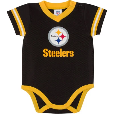 Baby Boys Pittsburgh Steelers Short Sleeve Jersey Bodysuit Onesies - Image 1 of 2