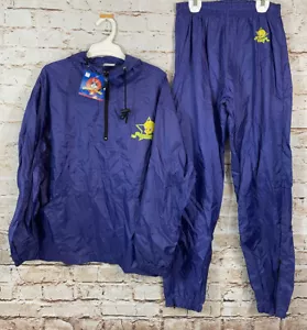 VTG Looney tunes windbreaker sweatsuit pants tweety bird MEDIUM 1997 hood NEW - Picture 1 of 10