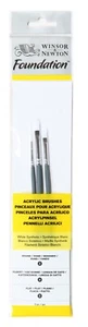 Set 3 Pennelli  misti i Per Acrilico Foundation WINSOR & NEWTON - Picture 1 of 1
