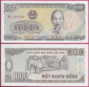 VIETNAM SOZIALIST 1000 DONG 1988 UNC PRÄFIX PI, HO CHI MINH UND (1890-1969) ELEP - Bild 1 von 1