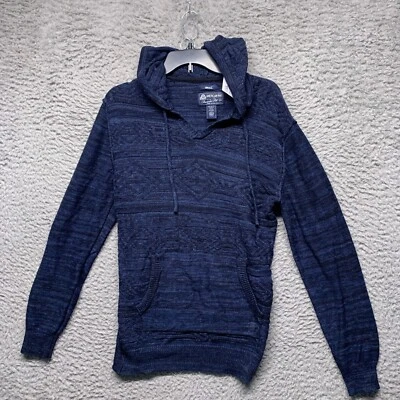 Suéter Pullover American Rag Para Hombres Pequeño Azul Texturizado Bolsillo Foto 1 de 4