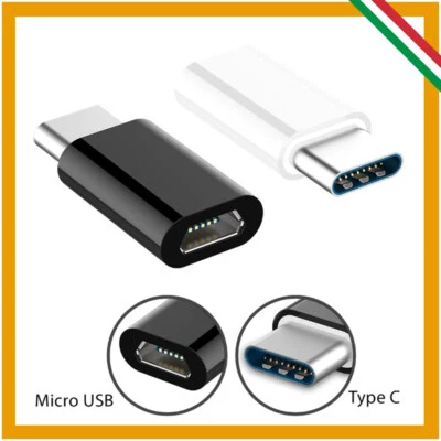 ADATTATORE DA TYPE C TIPO C 3.1 MASCHIO A MICRO USB FEMMINA OTG CONVERTITORE - Immagine 1 di 4