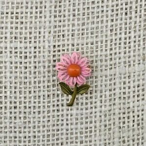 1" Pink Metal Daisy ~ Flower Pin ~ Brooch