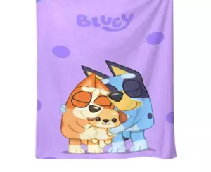 Bluey Plush Throw Blanket 52”x60” Purple Plush Throw - Picture 1 of 4