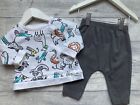 Baby Boys 2pc Outfit Animal Print Top &amp; Trousers Baby Boys Clothing 0-3 Months