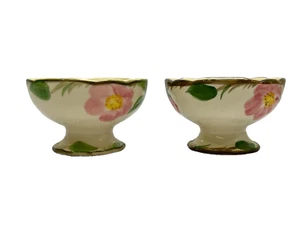 2 Vintage Franciscan Desert Rose Pedestal Sherbet Dishes Set 1957 Earthenware - Picture 1 of 18