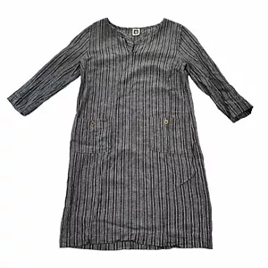 Anne Klein Womens Dress Linen Blend 3/4 Sleeve Striped Size 4 Beachy Lightweight - Picture 1 of 22