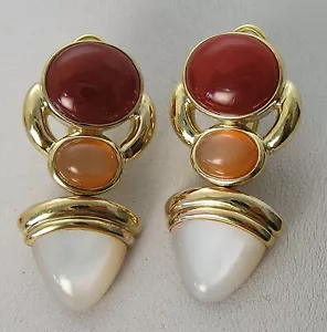 Stunning Sterling Silver Vermeil Kai-Yin Moonstone Earrings w/Removable Dangle - Picture 1 of 11
