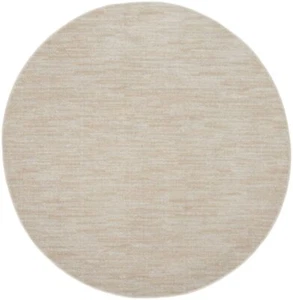 6' X 6' Ivory And Beige Round Non Skid Indoor Outdoor Area Rug - Picture 1 of 1