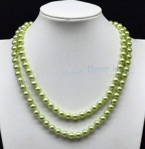 2 Rows Genuine 8mm Round Multicolor South Sea Shell Pearl Beads Necklace 17-19'' - Picture 1 of 40