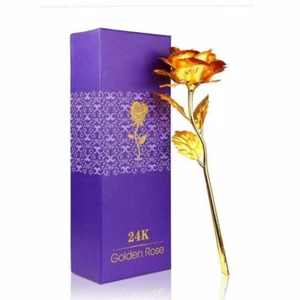 Rosa Baño De Oro De 24k Con Soporte De Amor Mejor - Imagen 1 de 5