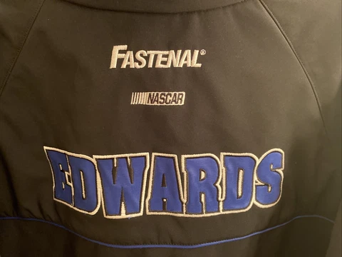 Nascar Jacket Black Fastenal Carl Edwards 99 Full Zip Chase Men's LARGE Cover