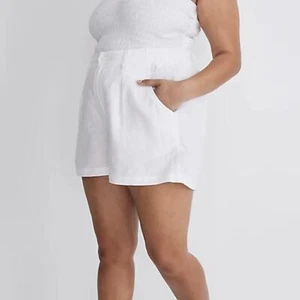 Madewell Womens Shorts The Neale Short 100% Linen White Shorts Size 12 - Picture 1 of 9