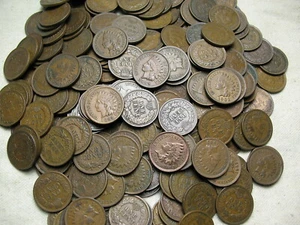 EIN EXTRA FEINER INDISCHER HEAD CENT PENNY MIT VOLLER FREIHEIT & DIAMANTEN ~ EINE MÜNZE ~ SET - Bild 1 von 3