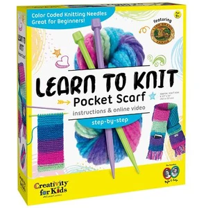 Creativity for Kids Learn to Knit Pocket Scarf - DIY Knitting Kit for Beginne... - Picture 1 of 12