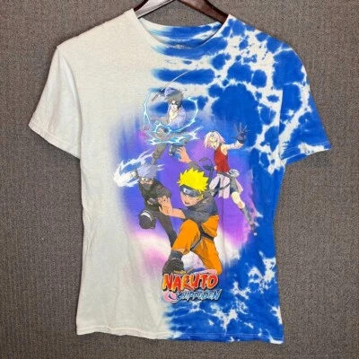 Naruto Shippuden Tshirt Men's Medium Blue Tie Dye Sakura Sasuke Retro  - Изображение 1 из 4