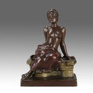 19th Century Art Nouveau Bronze Figure "Slave Girl" by Emmanuel Villanis - Picture 1 of 15