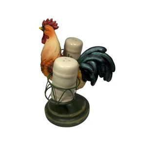 Hahn Salz Pfefferstreuer Halter Ständer Huhn Land Bauernhof - Bild 1 von 7