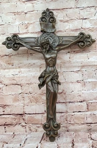 Rare Bronze Jesus` Resurrection Cross Statue Hot Cast Sculpture Figure Figurine - Picture 1 of 10