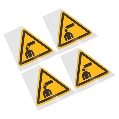 4 Pcs Sign Warning Sticker Self Adhesive Safety Signs - Image 1 of 4