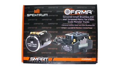 NUEVO: Spektrum Firma Smart 130A Sensored Brushless 2-4S ESC con Motor 4500kv 1/10  Foto 1 de 4