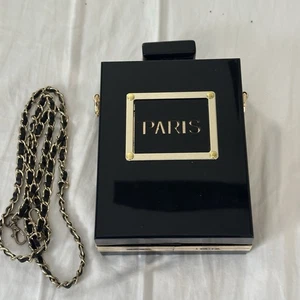 Acrylic Lucite Perfume Bottle Shaped Crossbody Purse Bag Clutch Money Mob Wife - Picture 1 of 11