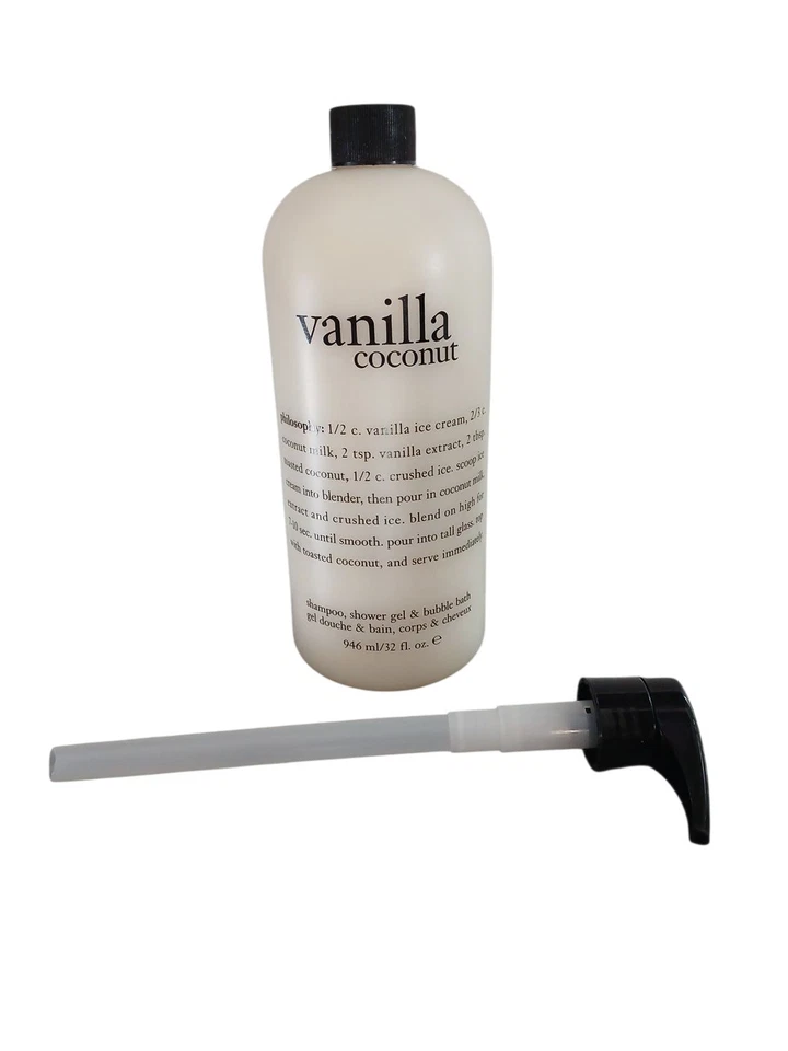 Philosophy Vanilla Coconut Shampoo Shower Gel&Bubble bath 32 oz New with pump - Image 1 of 1