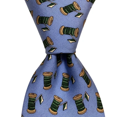Corbata de Seda Colección Personalizada VINEYARD VINES Diseñador EE. UU. THE SPINDLER Azul Nueva con Etiquetas Foto 1 de 4