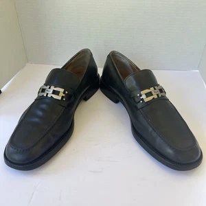 Mocasines Salvatore Ferragamo Gancini Horse Bit de cuero negro para hombre talla 8,5 2E - Imagen 1 de 9