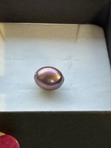 Single Freshwater Pearl Pendant Necklace -18k Gold Caps 6-9mm - Picture 1 of 7