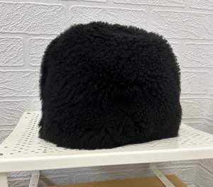 Karl Donoghue Shearling Lambskin Black Pill Box Hat Size Medium Preloved - Picture 1 of 6