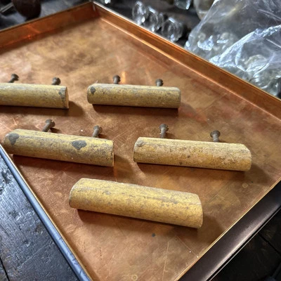 Handmade Wooden Drawer Pulls Patina Qty 5 - Image 1 of 4