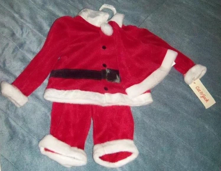 Disfraz Cat & Jack Baby Santa 3 Piezas Terciopelo Rojo y Blanco Imitación Piel Talla 12 M Nuevo con Etiquetas Foto 1 de 4