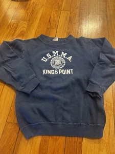 Vintage Champion USMMA Kings Point Navy Sweatshirt Youth Small HOLES NY New York - Picture 1 of 8